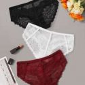 3pack Floral Lace Mesh Panty Set