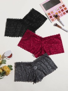 3pack Floral Lace Panty Set