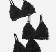3pack Floral Lace Triangle Bra Set