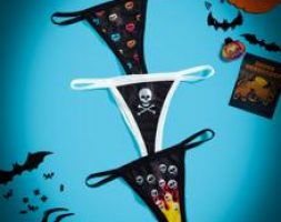 3pack Halloween Skull Print Panty Set