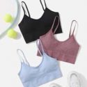 3pack High Support Spaghetti Strap Sports Bra