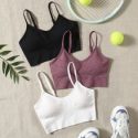 3pack High Support Spaghetti Strap Sports Bra