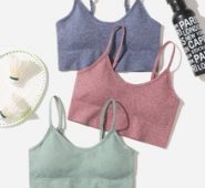 3pack High Support Spaghetti Strap Sports Bra