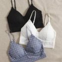 3pack Houndstooth Bralette Set