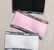 3pack Letter Bandeau Bra Set