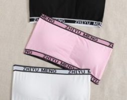 3pack Letter Bandeau Bra Set