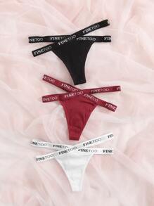 3pack Letter Criss Cross Panty Set