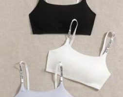3pack Letter Graphic Bra Set