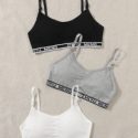 3pack Letter Tape Bra Set