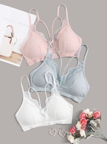 3pack Ribbed Bra Set