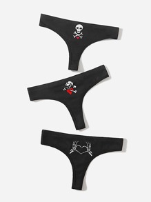 3pack Skeleton Panty Set