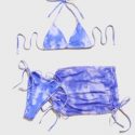 3pack Tie Dye Bikini Swimsuit With Beach Skirt