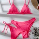 3pack Triangle Tie Side Thong Bikini Swimsuit