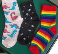 3pairs Dinosaur Graphic Crew Socks