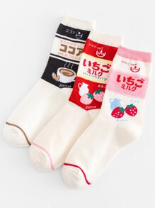 3pairs Fruit Pattern Socks