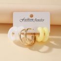 3pairs Minimalist Hoop Earrings