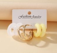 3pairs Minimalist Hoop Earrings