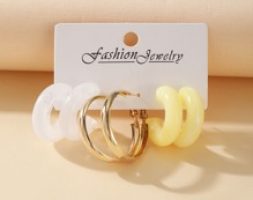 3pairs Minimalist Hoop Earrings