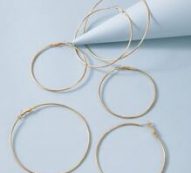 3pairs Oversized Hoop Earrings