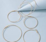 3pairs Oversized Hoop Earrings