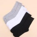 3pairs Solid Crew Socks