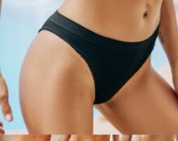 3pc Lace Trim Rib-knit Panty Set