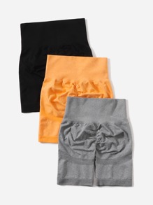 3pc Marled Knit Sports Shorts Set