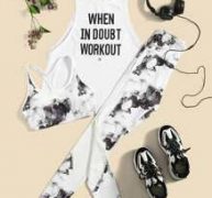 3pcs Absorbs Sweat Slogan Graphic Sports Set