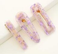 3pcs Acrylic Decor Hair Clip