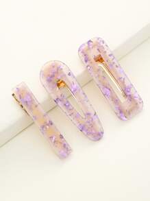 3pcs Acrylic Decor Hair Clip