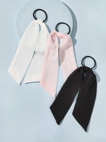 3pcs Bow Knot Decor Hair Tie