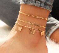 3pcs Butterfly Charm Anklet