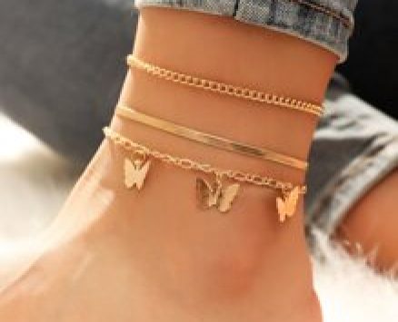 3pcs Butterfly Charm Anklet