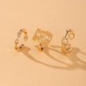 3pcs Chain Design Cuff Ring