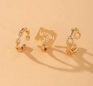 3pcs Chain Design Cuff Ring