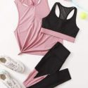 3pcs Colorblock Sports Set