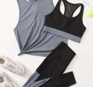 3pcs Colorblock Sports Set