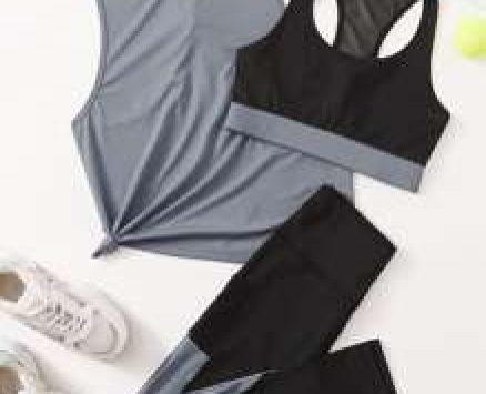 3pcs Colorblock Sports Set