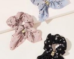3pcs Ditsy Floral Bow Knot Decor Scrunchie