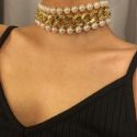 3pcs Faux Pearl Beaded Choker