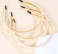 3pcs Faux Pearl Decor Headband