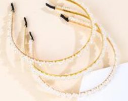 3pcs Faux Pearl Decor Headband