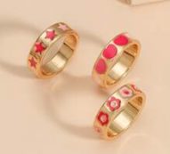 3pcs Floral Decor Ring