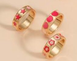 3pcs Floral Decor Ring