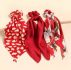 3pcs Flower Print Knot Design Scrunchie