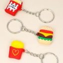 3pcs Hamburger & Popcorn Charm Keychain