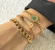 3pcs Heart Decor Bracelet