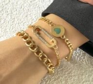 3pcs Heart Decor Bracelet