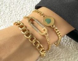 3pcs Heart Decor Bracelet