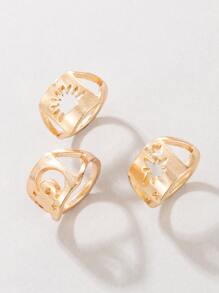 3pcs Hollow Out Ring